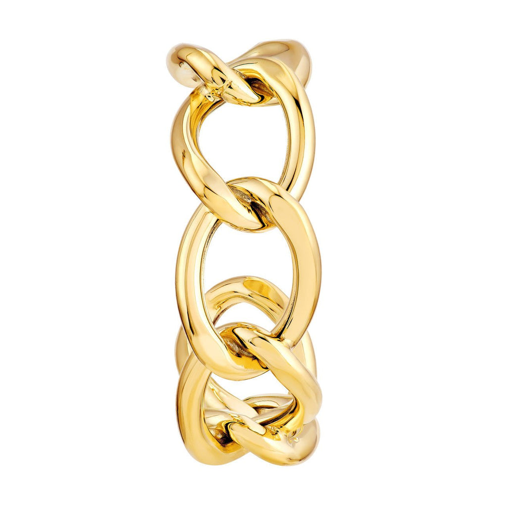14K Gold 20MM Curb Link Open Hoop Earrings