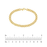 14K Gold Beveled Curb Link Chain Bracelet