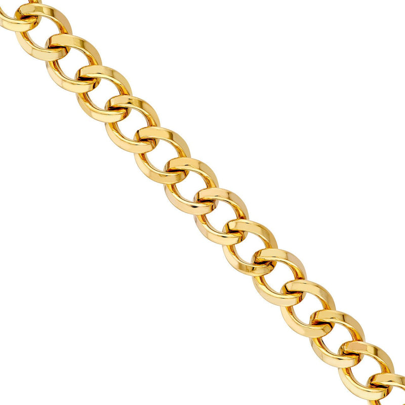 14K Gold Beveled Curb Link Chain Necklace