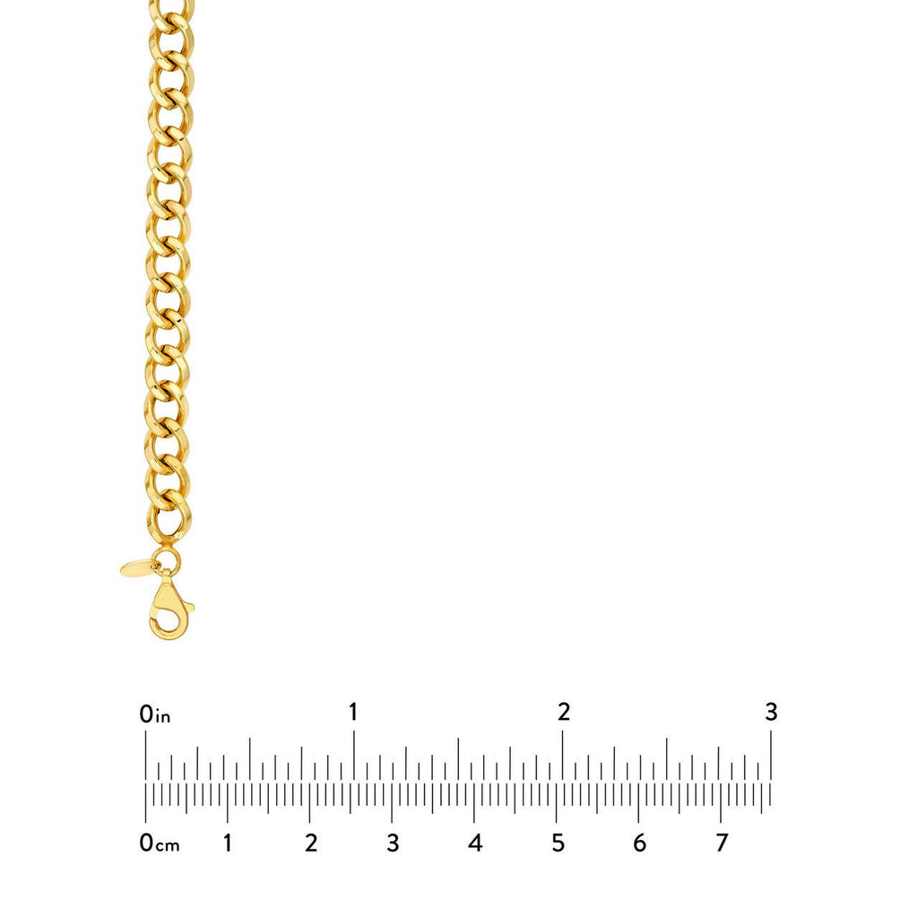 14K Gold Beveled Curb Link Chain Necklace