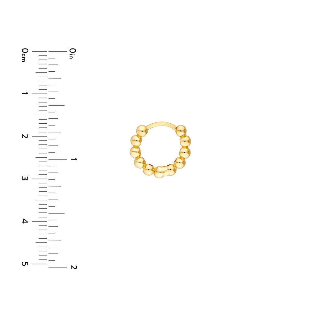 14K Gold Small Beaded Huggie Earrings