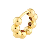 14K Gold Beaded Huggie Earrings