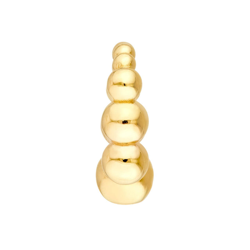 14K Gold Graduated Bead Hoop Earrings