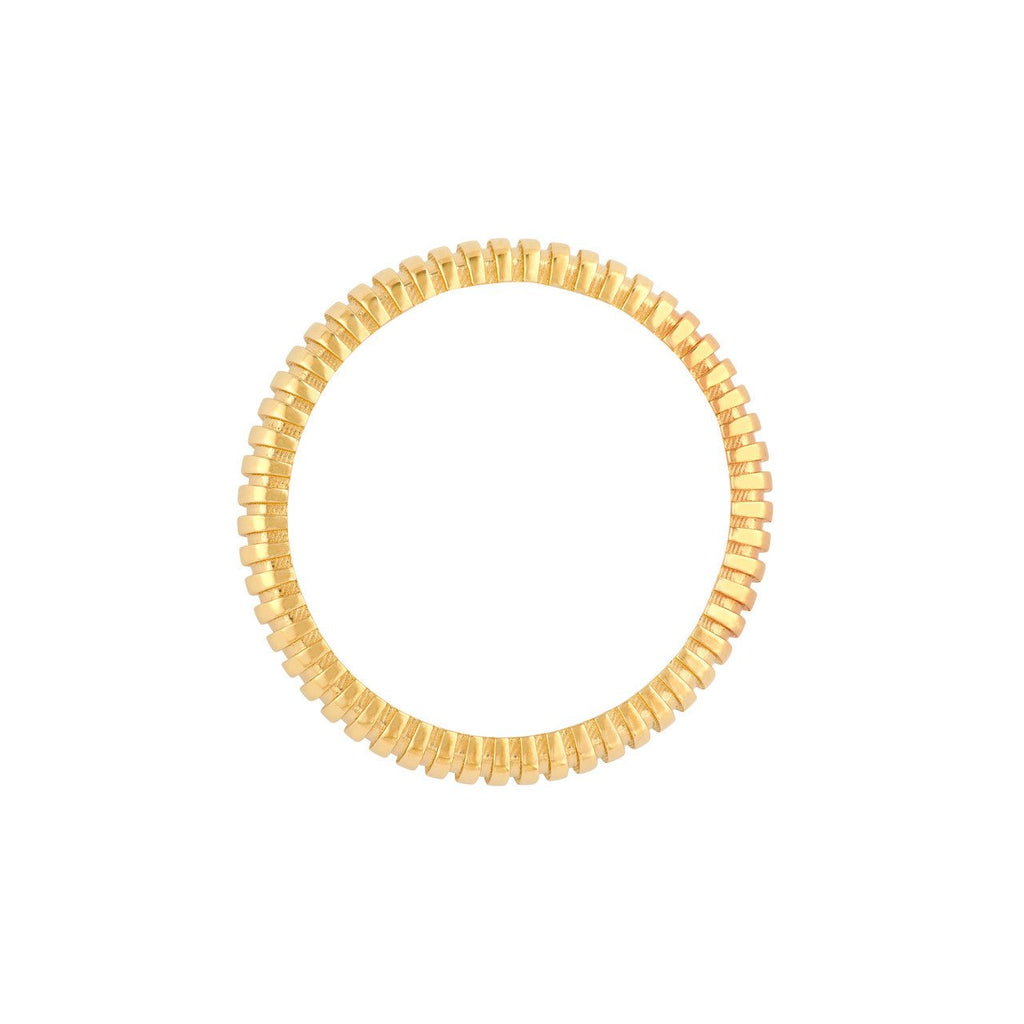 14K Gold Rounded Ribbed Band