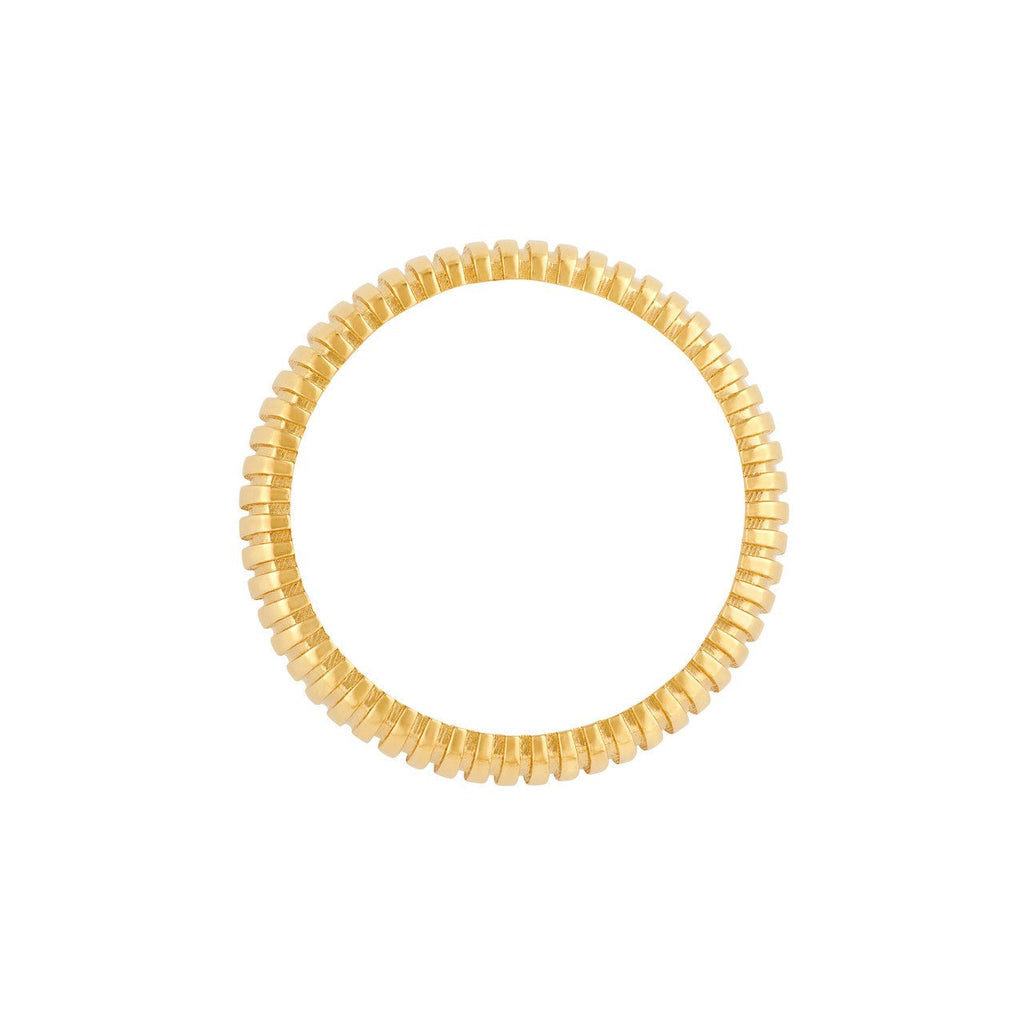 14K Gold Wide Ribbed Band