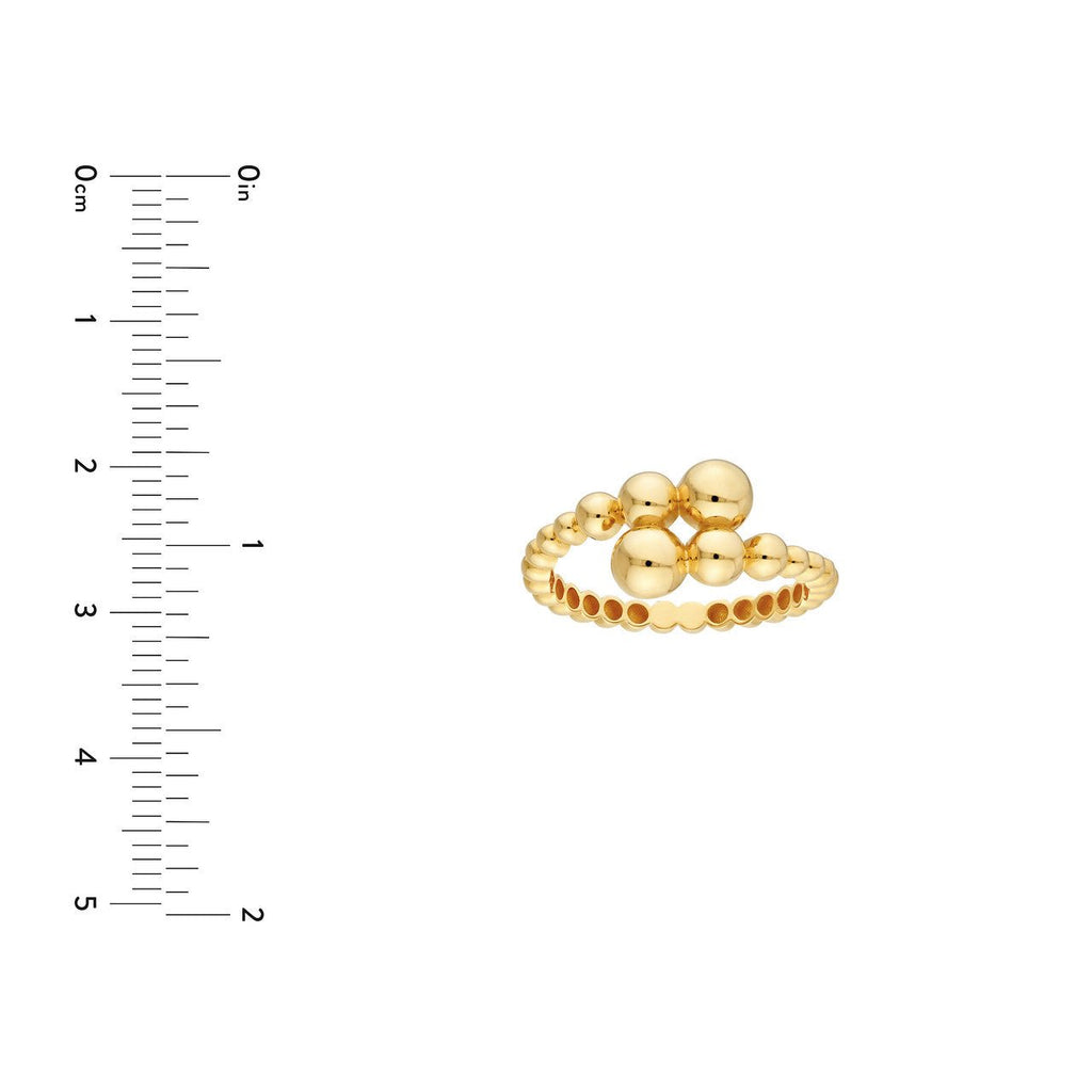 14K Gold Graduated Bead Open Band