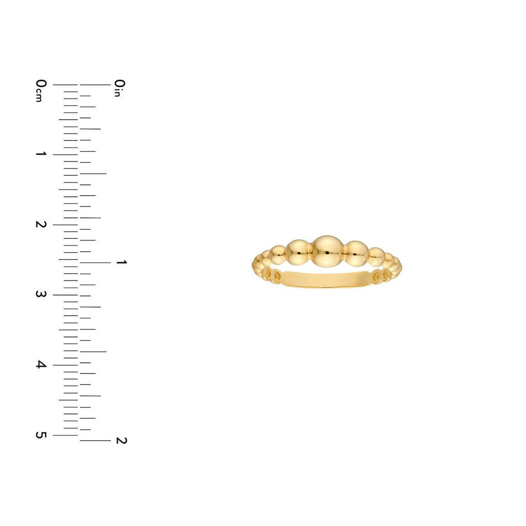 14K Gold Graduated Bead Band