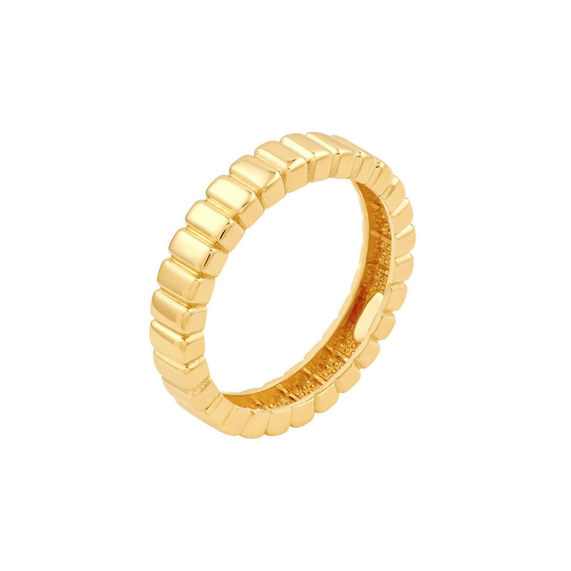 14K Gold Ridge Bevel Band