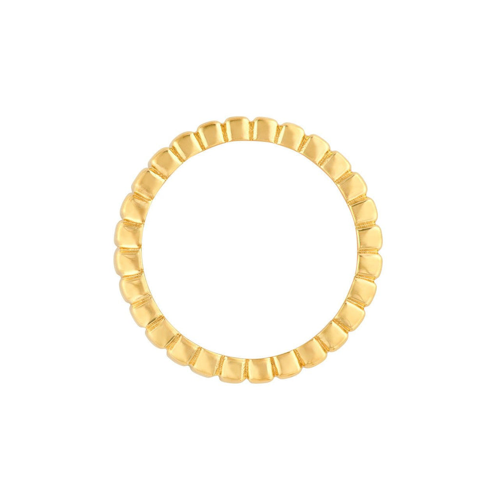 14K Gold Ridge Bevel Band