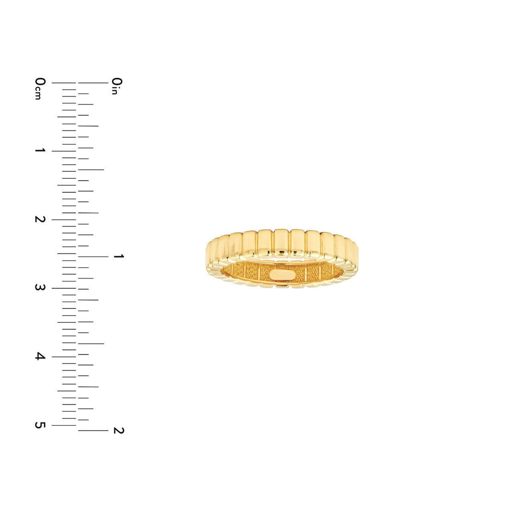 14K Gold Ridge Bevel Band