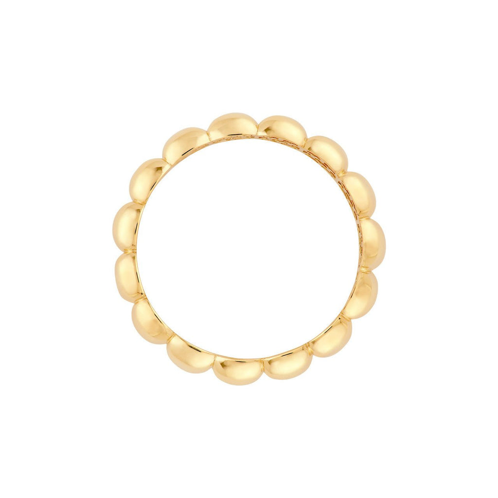 14K Gold Puffy Marquise and Round Shape Band