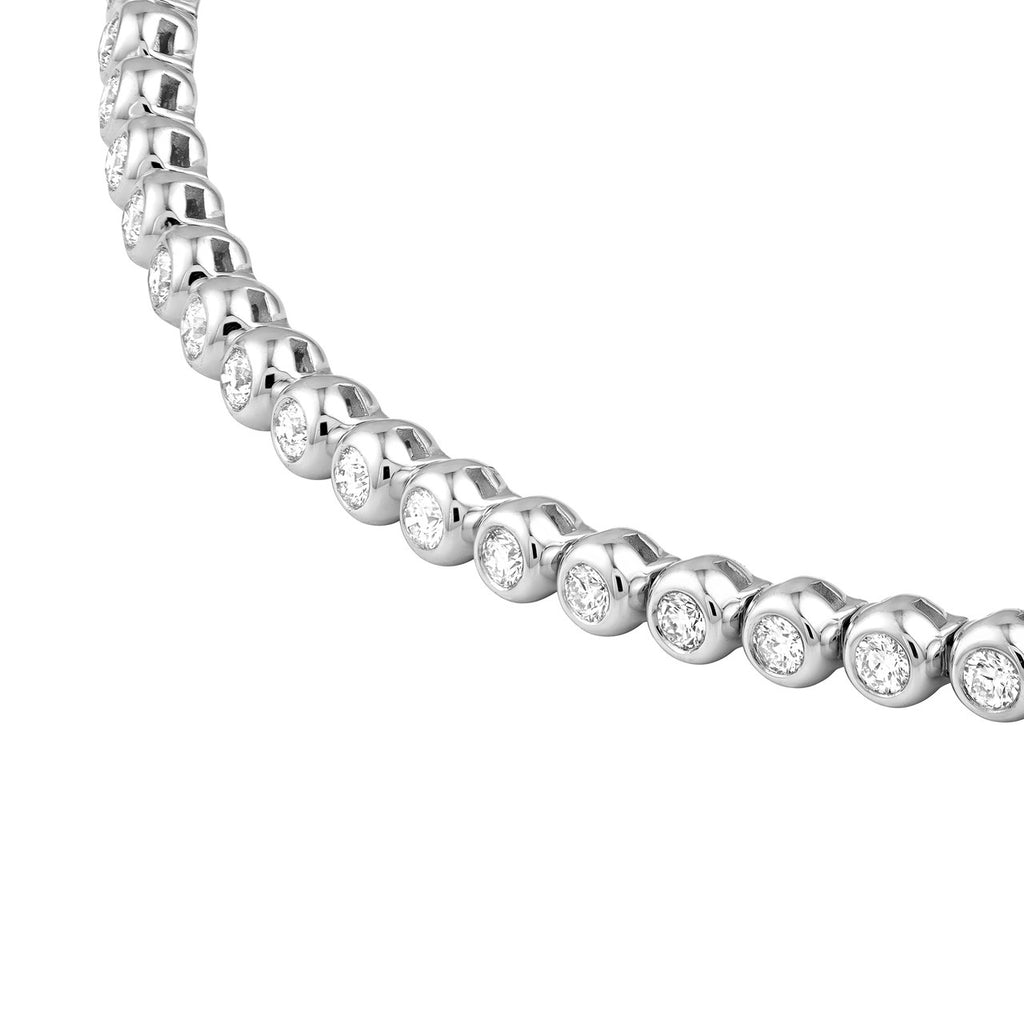 14K Gold 1.00 Carat Natural Bezel Set Diamond Tennis Bracelet