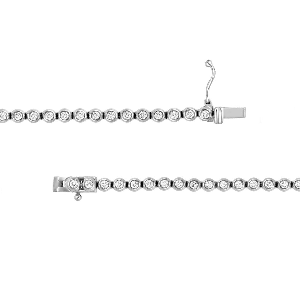 14K Gold 1.00 Carat Natural Bezel Set Diamond Tennis Bracelet