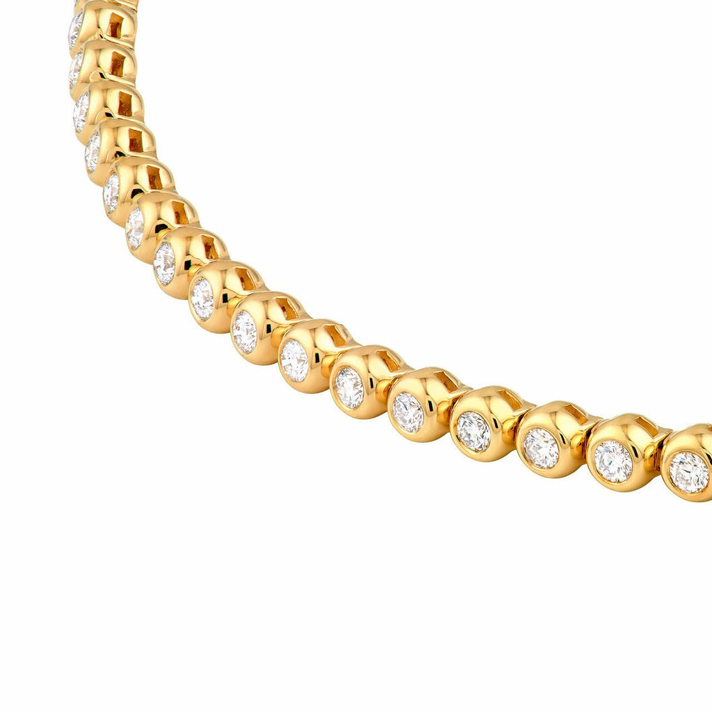 14K Gold 1.00 Carat Natural Bezel Set Diamond Tennis Bracelet
