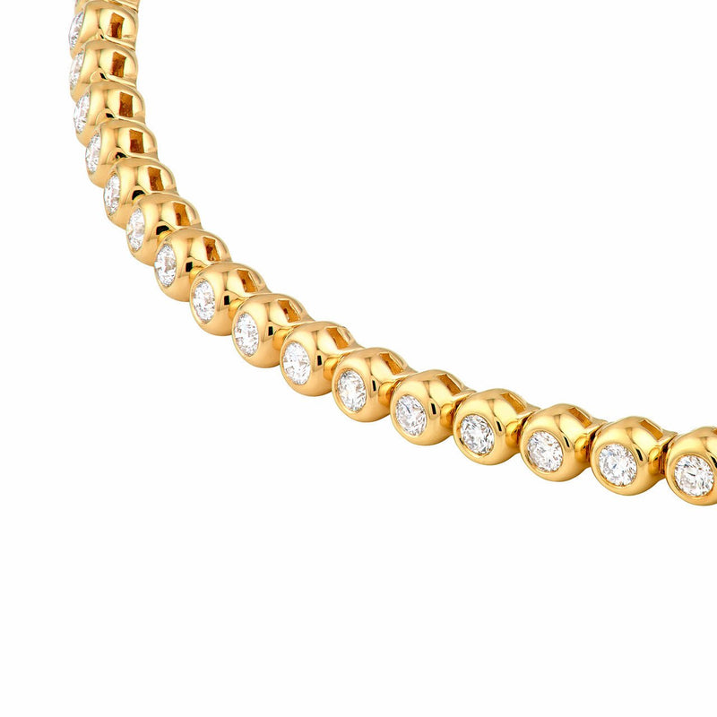 14K Gold 1.00 Carat Natural Bezel Set Diamond Tennis Bracelet
