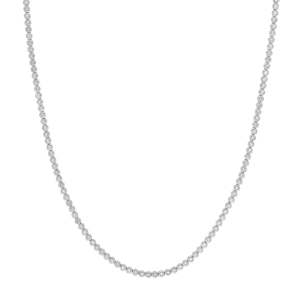 14K Gold 4.00 Carat Bezel Set Diamond Necklace
