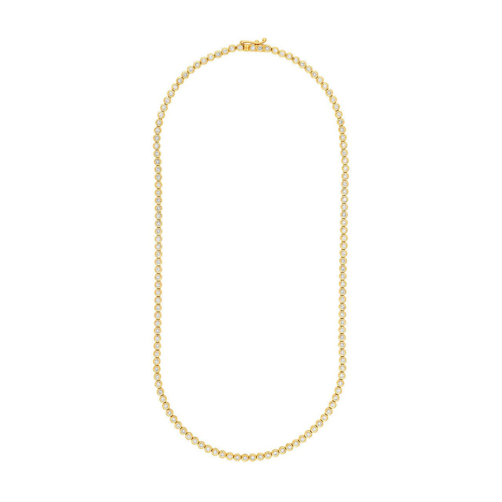 14K Gold 4.00 Carat Bezel Set Diamond Necklace