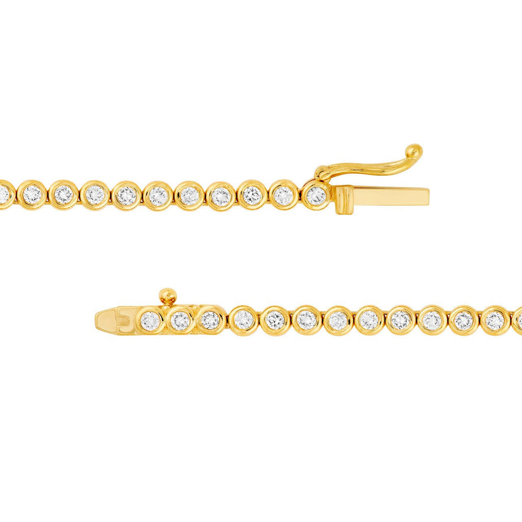 14K Gold 4.00 Carat Bezel Set Diamond Necklace