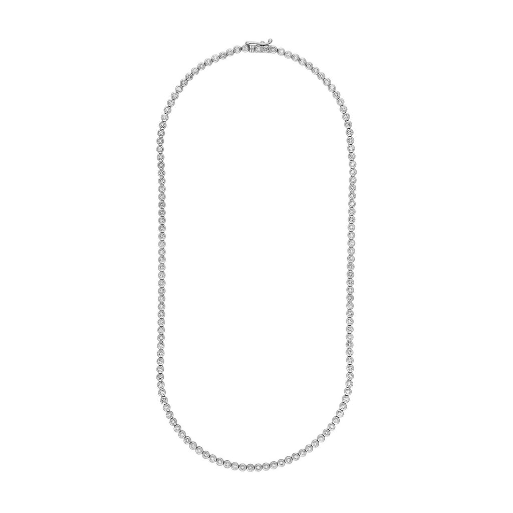14K Gold 4.00 Carat Bezel Set Diamond Necklace