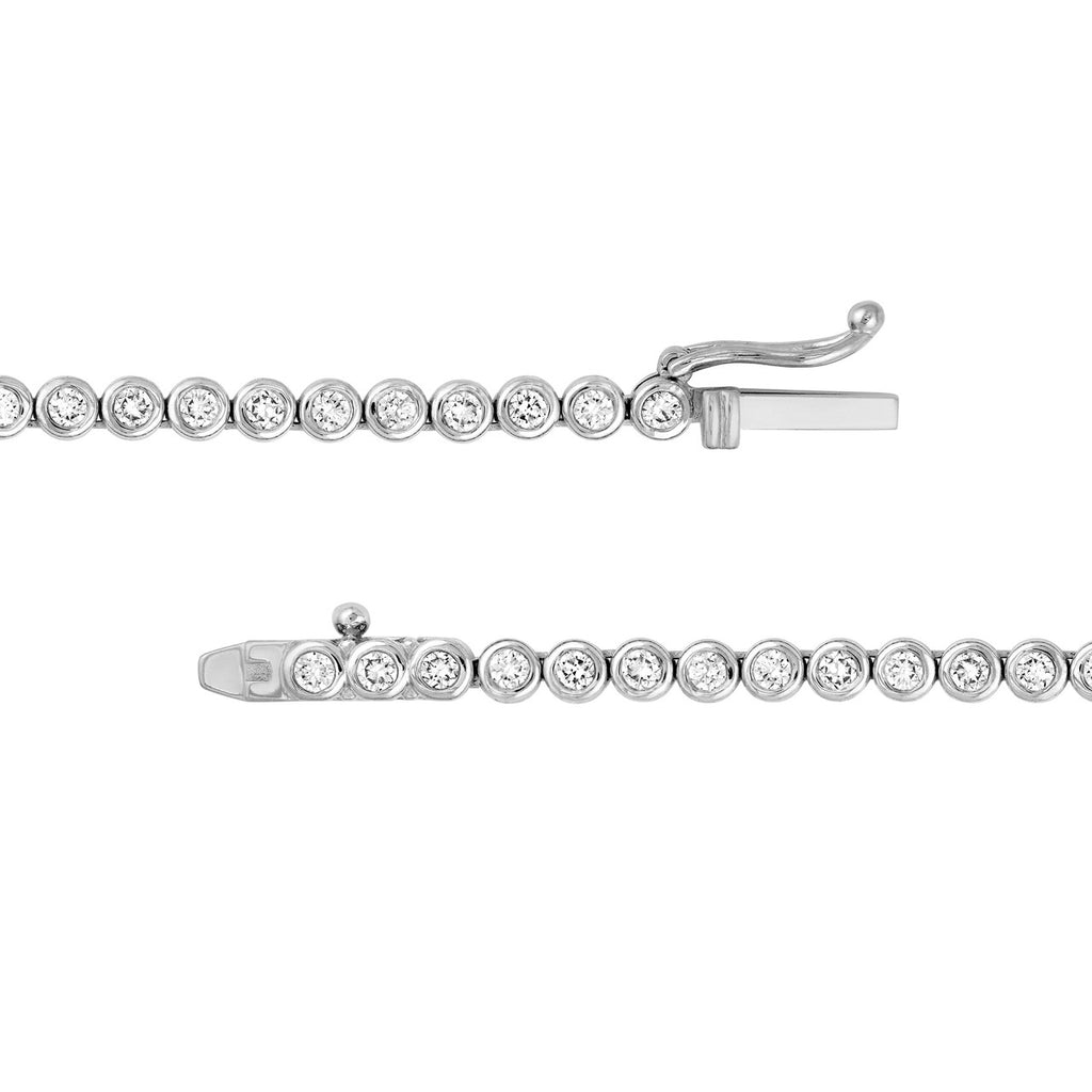 14K Gold 4.00 Carat Bezel Set Diamond Necklace