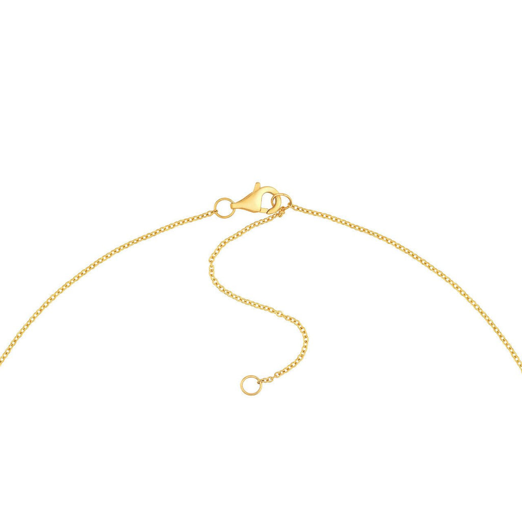 14K Gold Diamond and Ruby Station Bezel Necklace
