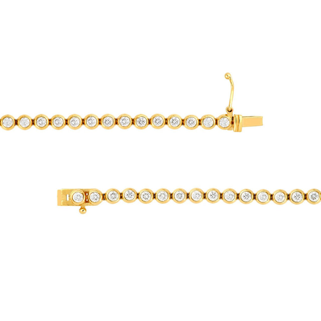 14K Gold 2.20 Carat Natural Bezel Set Diamond Tennis Bracelet