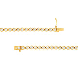 14K Gold 2.20 Carat Natural Bezel Set Diamond Tennis Bracelet