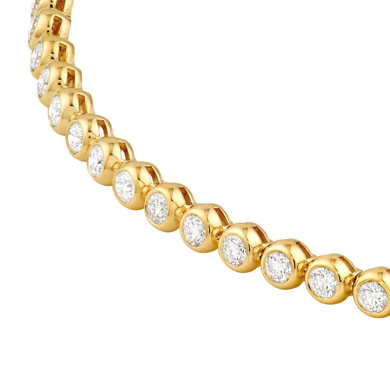 14K Gold 2.20 Carat Natural Bezel Set Diamond Tennis Bracelet