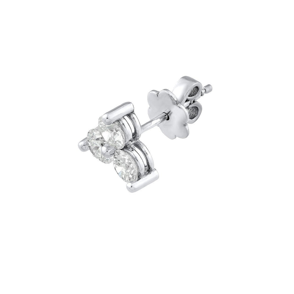 14K Gold 4.2MM Trio Diamond Stud Earrings
