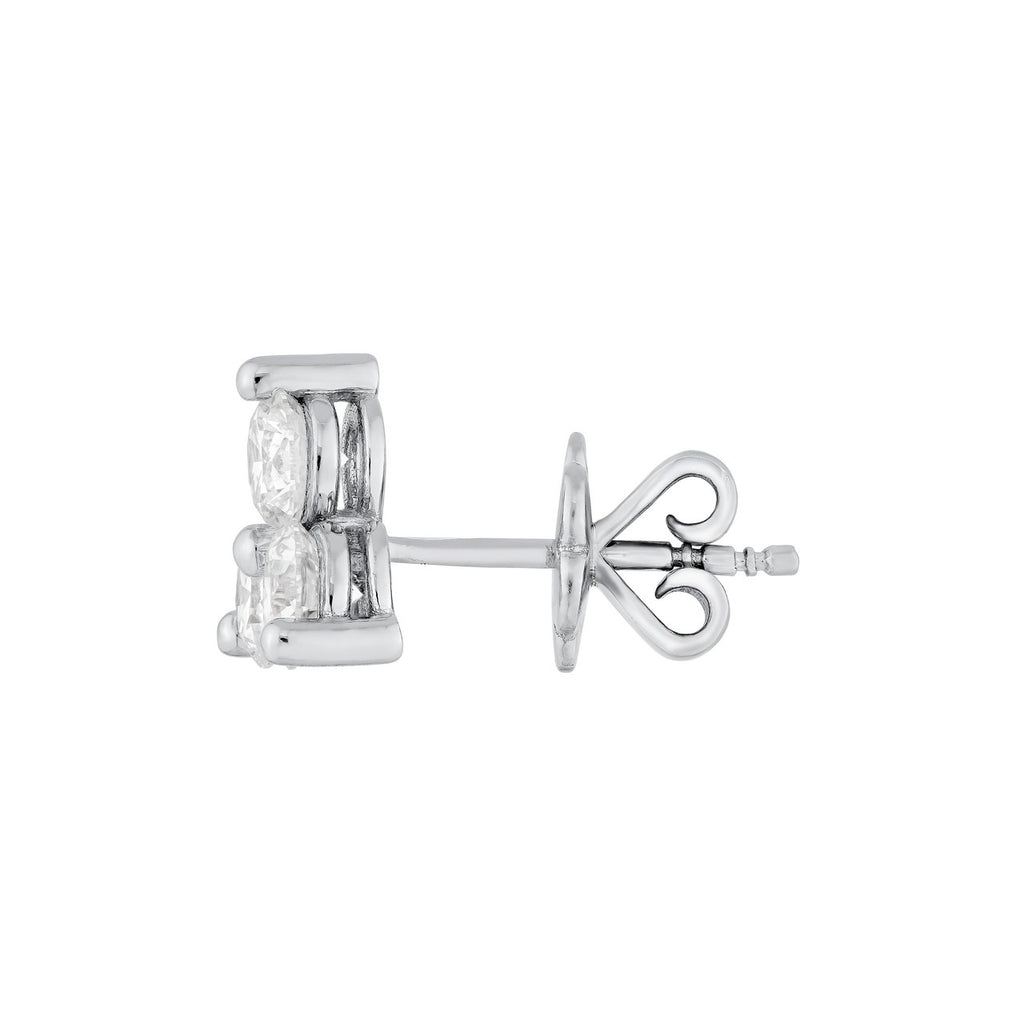 14K Gold 4.2MM Trio Diamond Stud Earrings