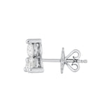 14K Gold 4.2MM Trio Diamond Stud Earrings