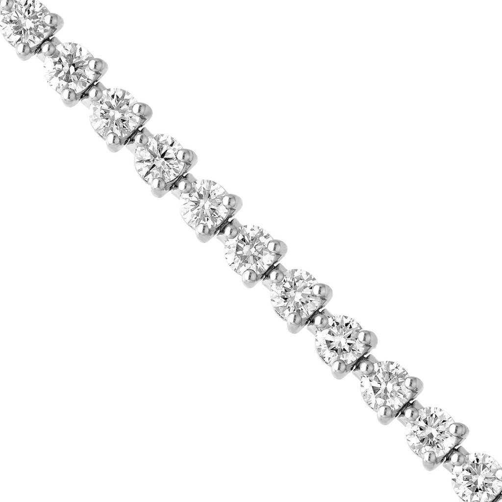 14K Gold 5.00 Carat Natural Diamond Three Prong Tennis Bracelet