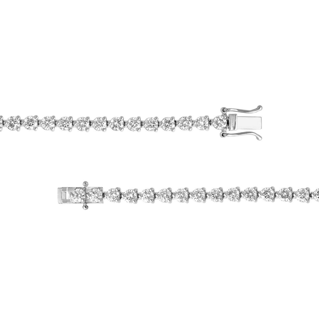 14K Gold 5.00 Carat Natural Diamond Three Prong Tennis Bracelet