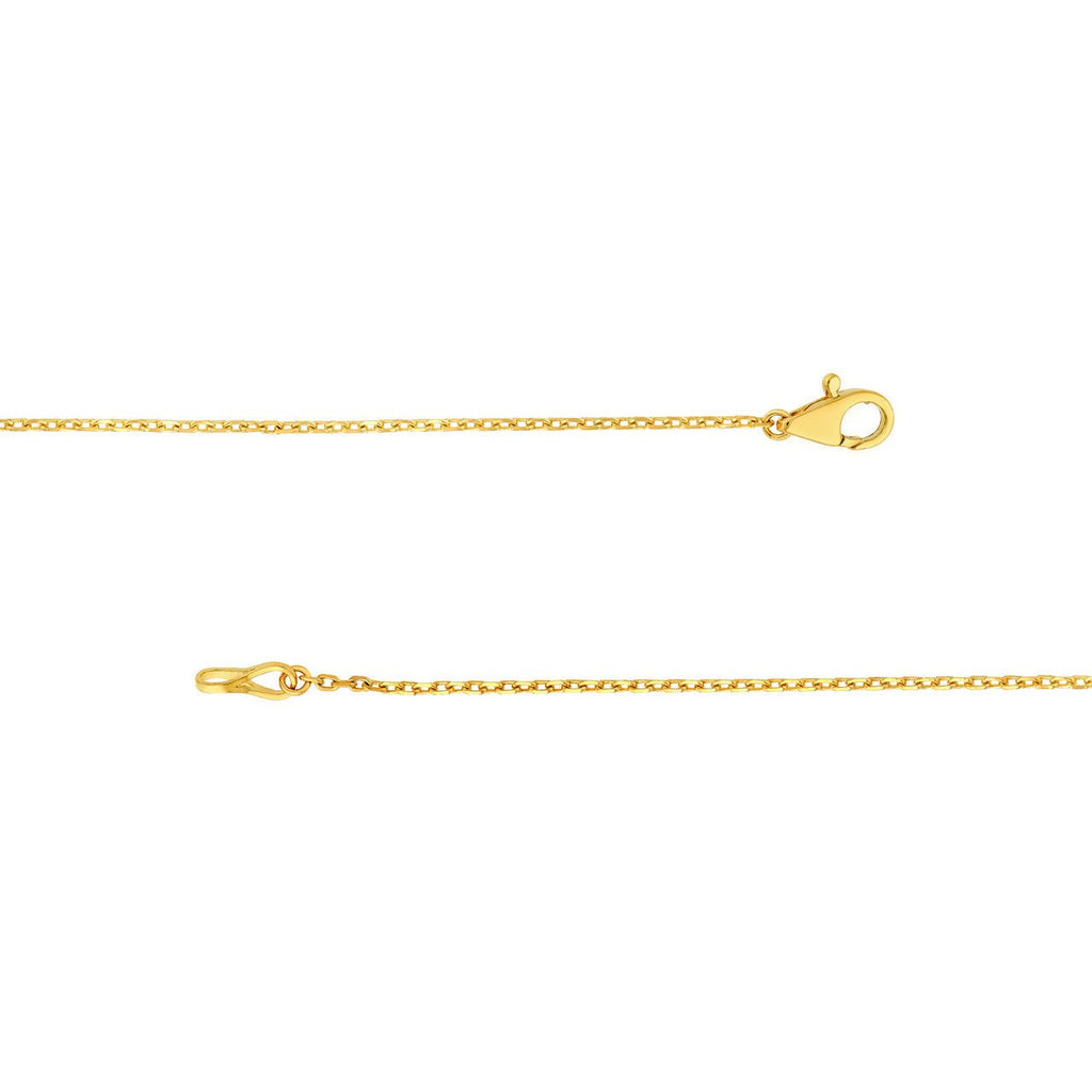 14K Gold Three Stone Bezel Pendant Necklace