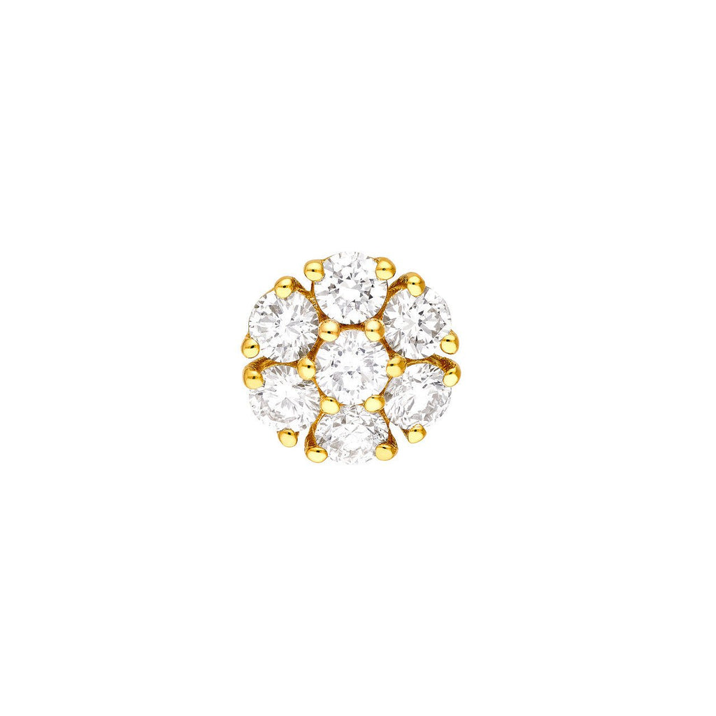 14K Gold 1.00 Carat Natural Diamond Cluster Stud Earrings