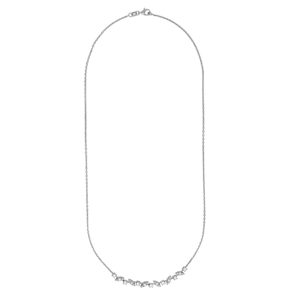 14K Gold Multi Shape Rounds Diamond Necklace