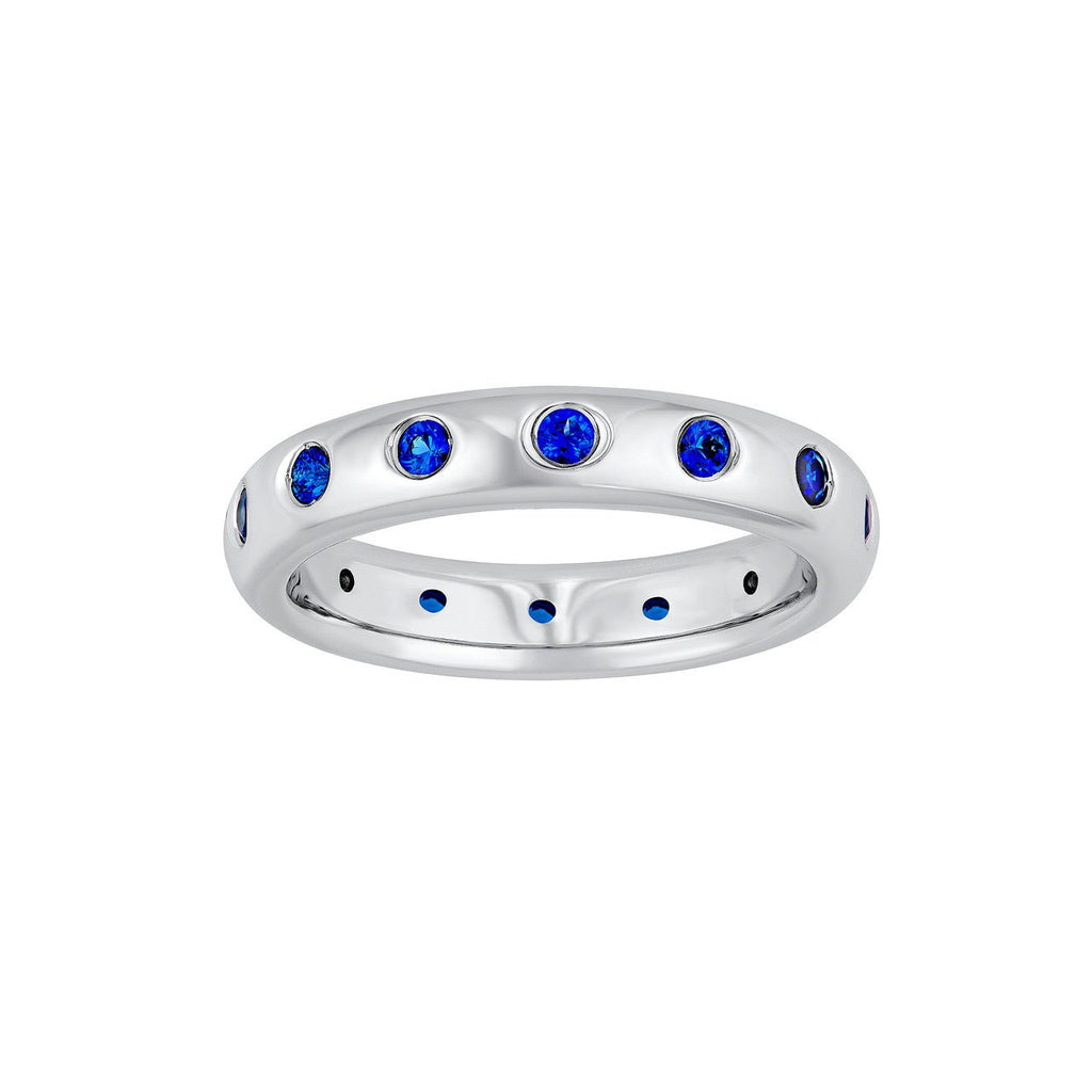 14K Gold Straight Sapphire Eternity Band