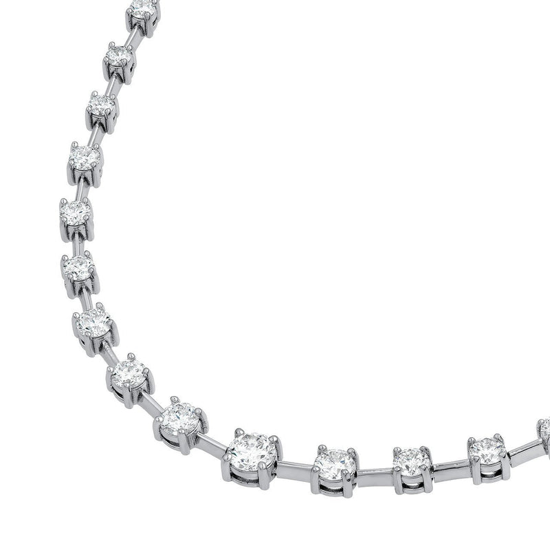 14K Gold Graduating Diamond Necklace