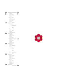 14K Gold Ruby and Diamond Flower Cluster Stud Earrings