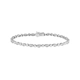 14K Gold Round and Marquise Shape Diamond Bezel Bracelet
