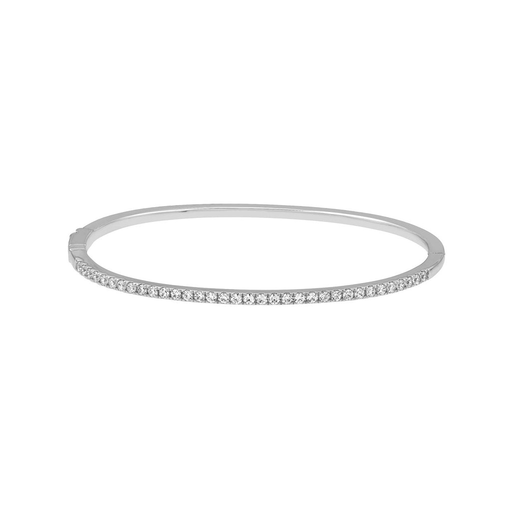 14K Gold 0.85 Carat Diamond Prong Set Bangle Bracelet