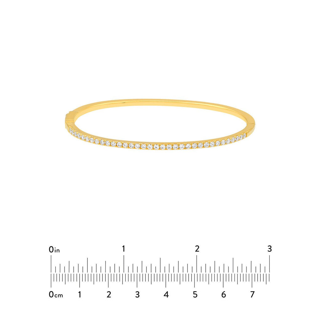 14K Gold 0.85 Carat Diamond Prong Set Bangle Bracelet