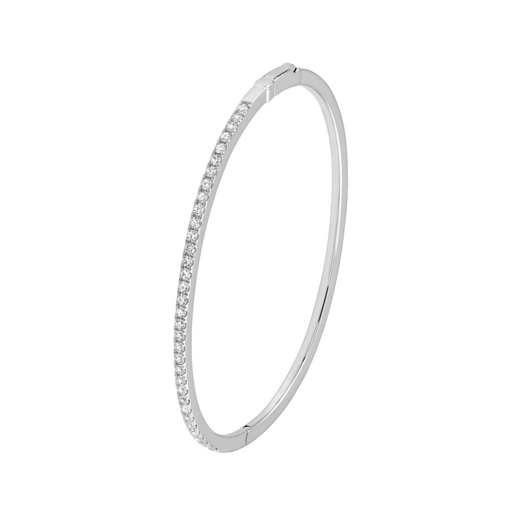 14K Gold 0.85 Carat Diamond Prong Set Bangle Bracelet
