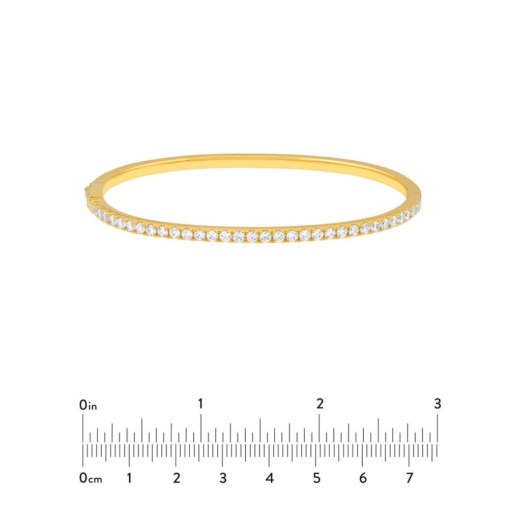 14K Gold 1.40 Carat Diamond Prong Set Bangle Bracelet