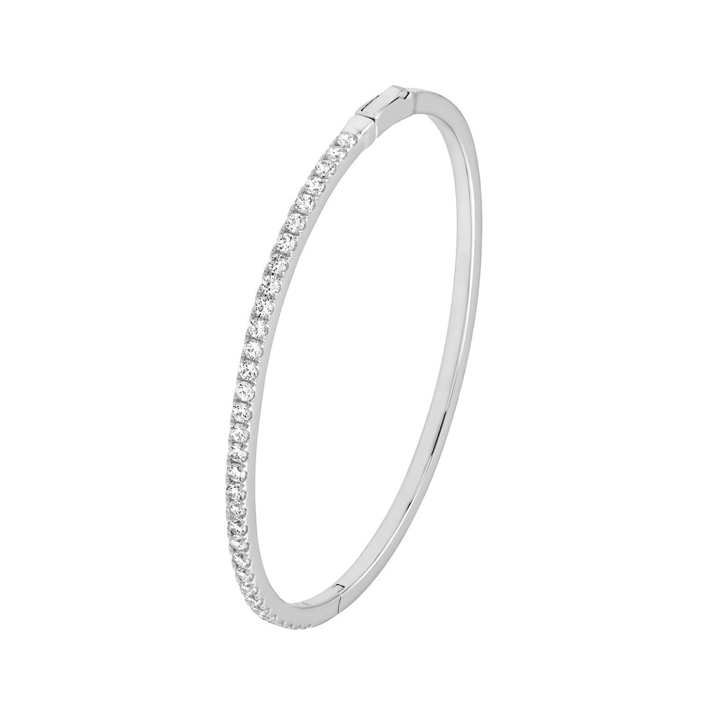 14K Gold 1.40 Carat Diamond Prong Set Bangle Bracelet