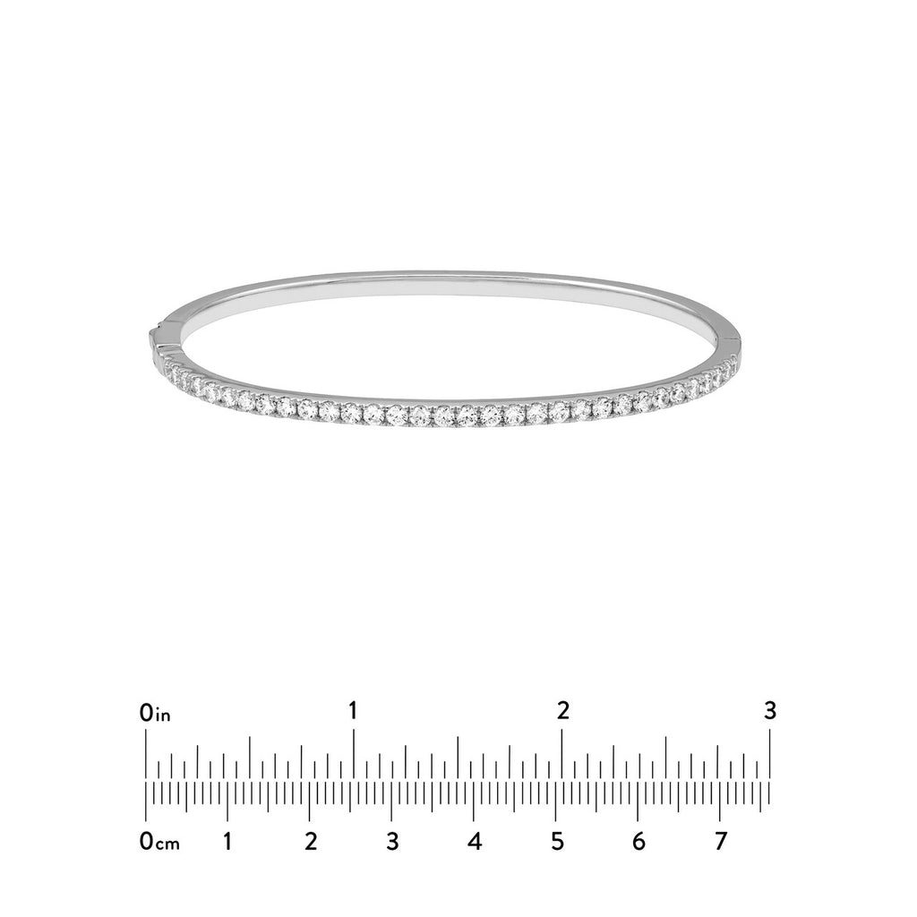 14K Gold 1.40 Carat Diamond Prong Set Bangle Bracelet