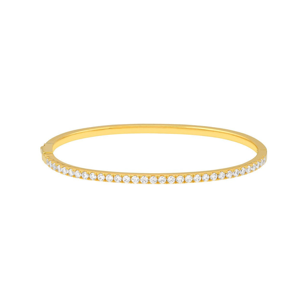 14K Gold 1.40 Carat Diamond Prong Set Bangle Bracelet