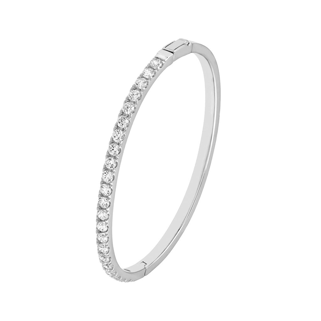 14K Gold 2.60 Carat Diamond Prong Set Bangle Bracelet
