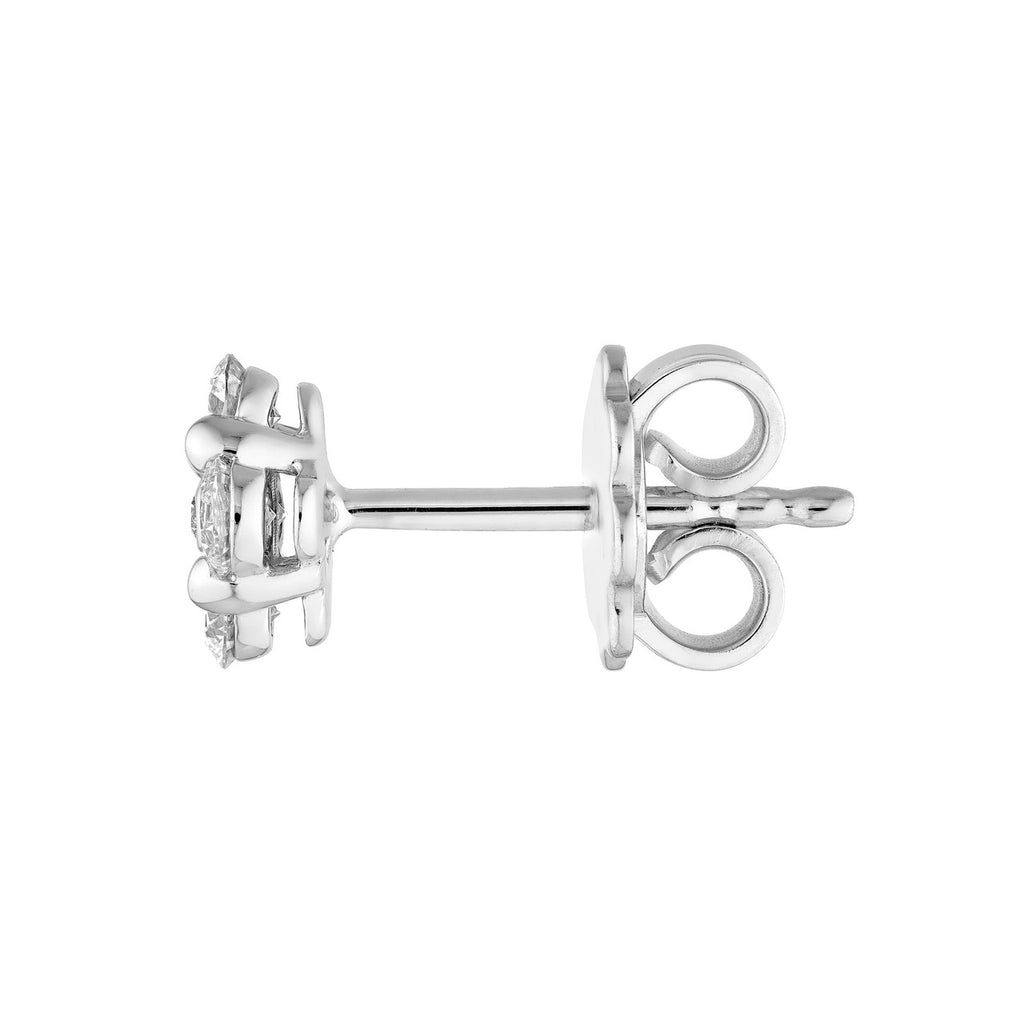 14K Gold 2.5MM Diamond Flower Cluster Stud Earrings