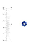 14K Gold Sapphire and Diamond Flower Cluster Stud Earrings